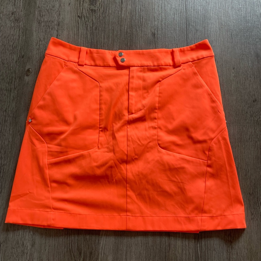 Ralph Lauren RLX Women’s Size 6 Neon Orange Golf Skirt Built in Short Tennis